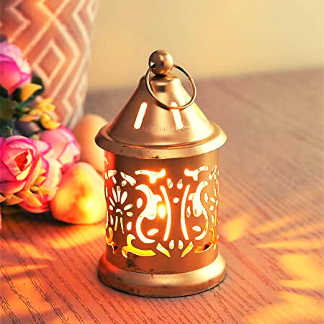 Homefrills Metal Lantern and Hanging Tealight Holder for Home Decor Items Diwali decoartion Gift Items lamp (Size-4.5 Inch)